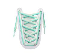 1 Pair No Tie Elastic Shoelaces Flat Polyester Laces for Sneakers Men Women(White green,100cm)