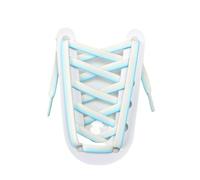 1 Pair No Tie Elastic Shoelaces Flat Polyester Laces for Sneakers Men Women(White light blue,120cm)