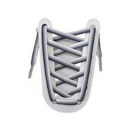 1 Pair No Tie Elastic Shoelaces Flat Polyester Laces for Sneakers Men Women(White navy blue,100cm)