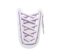 1 Pair No Tie Elastic Shoelaces Flat Polyester Laces for Sneakers Men Women(White purple,140cm)
