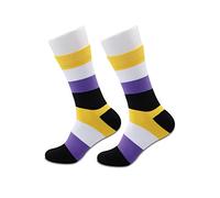 1 Pair Non Binary Pride Flag Socks Non Binary Gifts LGBT Nonbinary Gift Pride Queer Non-Binary Gift (Non Binary Pride Flag Socks 3.0 1 Pair)