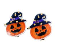 1 Pair Nonslip Halloween Hairpin With Skull Pumpkin Skeleton Charm Lightweight Acrylic Hair Grip For Party Costumes Skull Pumpkin Hair Grip