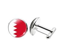 1 Pair Novelty Flag Cufflinks for Men Bahrain flag Cufflink Airplane Cufflinks Birthday Anniversary Wedding Jewellery Business Gift with Jewellery Box