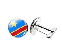 1 Pair Novelty Flag Cufflinks for Men Democratic Republic of the Congo Flag Cufflink Airplane Cufflinks Birthday Anniversary Wedding Jewellery Business Gift with Jewellery Box