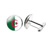 1 Pair Novelty Flag Cufflinks for Men Flag of Algeria Cufflink Airplane Cufflinks Birthday Anniversary Wedding Jewellery Business Gift with Jewellery Box