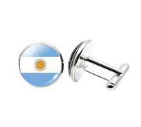 1 Pair Novelty Flag Cufflinks for Men Flag of Argentina Cufflink Airplane Cufflinks Birthday Anniversary Wedding Jewellery Business Gift with Jewellery Box