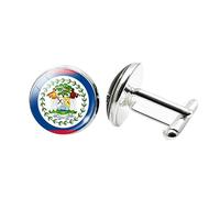 1 Pair Novelty Flag Cufflinks for Men Flag of Belize Cufflink Airplane Cufflinks Birthday Anniversary Wedding Jewellery Business Gift with Jewellery Box