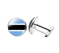 1 Pair Novelty Flag Cufflinks for Men Flag of Botswana Cufflink Airplane Cufflinks Birthday Anniversary Wedding Jewellery Business Gift with Jewellery Box
