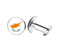 1 Pair Novelty Flag Cufflinks for Men Flag of Cyprus Cufflink Airplane Cufflinks Birthday Anniversary Wedding Jewellery Business Gift with Jewellery Box