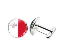 1 Pair Novelty Flag Cufflinks for Men Flag of Malta Cufflink Airplane Cufflinks Birthday Anniversary Wedding Jewellery Business Gift with Jewellery Box