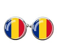 1 Pair Novelty Flag Cufflinks for Men Flag of Romania Cufflink Airplane Cufflinks Birthday Anniversary Wedding Jewellery Business Gift with Jewellery Box
