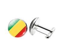 1 Pair Novelty Flag Cufflinks for Men Flag of the Republic of Congo Cufflink Airplane Cufflinks Birthday Anniversary Wedding Jewellery Business Gift with Jewellery Box