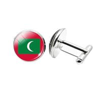 1 Pair Novelty Flag Cufflinks for Men Maldives flag Cufflink Airplane Cufflinks Birthday Anniversary Wedding Jewellery Business Gift with Jewellery Box