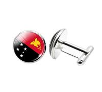 1 Pair Novelty Flag Cufflinks for Men Papua New Guinea flag Cufflink Airplane Cufflinks Birthday Anniversary Wedding Jewellery Business Gift with Jewellery Box