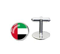 1 Pair Novelty Flag Cufflinks for Men UAE Flag Cufflink Airplane Cufflinks Birthday Anniversary Wedding Jewellery Business Gift with Jewellery Box