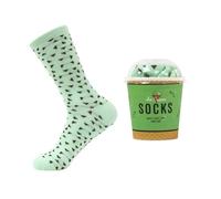 1 Pair Novelty Ice Cream Pattern Mid Tube Socks, Mint Choc-Chip Funny Street Style Unisex Party Crew Socks With Gift Box, Women's Stocking filler & Hosiery