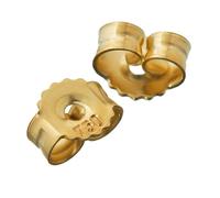 1 pair of 18K 750 Yellow gold mating ear studs ear stopper hole 0.9mm ear nut