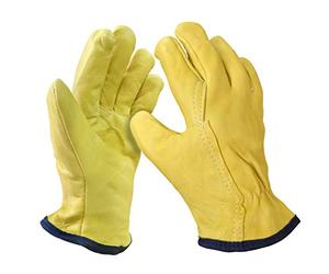 1 Pair of 2XL Soft Leather Lorry Driver Safety Work Gloves with Fleece Cotton Lining. General Purpose Safety Gloves Ideal for Gardening, Warehouse, Rigger, Etc.