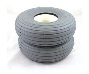 1 Pair of 3.00-4 Grey Solid Ribbed Mobility Scooter Tyres (260x85)(300x4)
