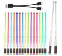 1 Pair of 5A LED Light Drum Sticks, Cool Luminous Drum Sticks, Illuminated Drumsticks, with Charging Function, Light, for Drum Set, Musical Instruments, Large Night Events (15 Colours)
