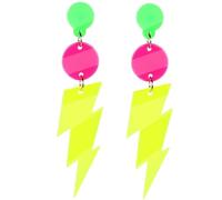 1 Pair of 80s 90s Flash Stud Earrings, Colourful Vintage Neon Accessories, Retro Acrylic Earrings, Neon Earrings Women, Women, Vintage Yellow Earrings, for Theme Party, Costume, Party, Masquerade
