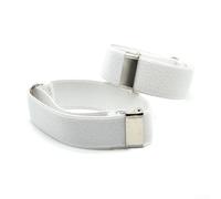 1 Pair of Adjustable Sock Garters Elastic Suspenders to Keep Dress Socks in Place (White)