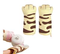 1 pair of baking gloves, heat-resistant oven gloves, cute cat claw cooking gloves, gloves suitable for microwave oven and baking