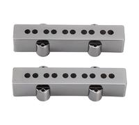 1 Pair of Bass Guitar Pickup Cover, Vintage Jazz 5 String Electric Bass Replacement Accessories Cr Plated Plastic for Precision