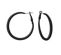 1 pair of beautiful hoop earrings hoops Ø 50 mm 80s style, color: black