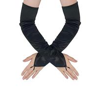 1 Pair of Black Hook Gloves, Stretch Knit Gloves, Opera Gloves for Women, Black Fingerless Gloves for Wedding, Gala, Party, Opera Performance