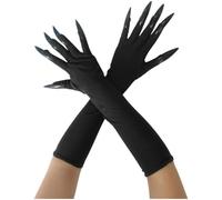 1 Pair of Black Long Nail Gloves for Halloween Day of the Dead Horror Length Paw Gloves Ghost Claw Gloves Party Playing Cosplay Props