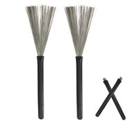 1 Pair of Drum Brushes, Drum Sticks Brush, Drum Jazz Brush, Retractable Professional Jazz Brush, Drum Stick Brush with Comfortable Rubber Handles, for Beginners and Youth Bands