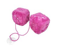 1 Pair of Furry Dice Pendants, Fluffy Dice for Cars, Car Interiors, Car Mirror Hanging Dice, Couple Dice, Cute and Interesting Personalized Car Accessories (Pink 6cm)