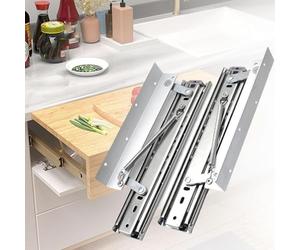 1 Pair of Heavy-Du Table Lifting Slides, 250mm Rails for Workbenches, Side-Mounted Hidden Der Slides, 50kg Load Capaci, Perfect for Dining Table Upgrades