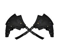 1 pair of Knights Leather Body Chest Harness Shoulder Guard Armour CostumesMedieval Retro Men‘s Shoulder Armor Adjustable Faux Leather Guard consistent (Black), L
