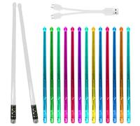 1 Pair of LED Light Drum Sticks, 15 Colours, 2 Modes, Luminous Drumsticks, with USB Type-C Charging Function, Luminous Drumsticks for Drum Set, Large Night Events