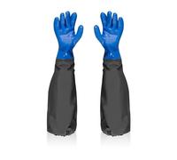 1 Pair of Long Rubber Gloves, Waterproof Gardening Gloves, Cleaning Gloves, Frosted Non-slip Gloves, Thick Rubber Gloves, Reusable Gloves, Unisex (Blue)