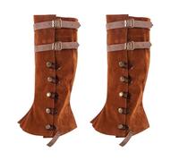 1 Pair of Medieval Gaiters, Pirate Boot Warmers for Men and Women, Association, Faux Leather Covers, Boot Covers for Fancy Dress Costumes, Cosplay, Halloween, Knights, Warriors Theme Party