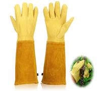 1 Pair of Multi-Purpose Heavy Duty Thorn-Proof Leather Gardening Gloves, Rose Pruning Long Gloves Tool, Provide Hand Protection When Men and Women are Pruning Flowers, Plants, Tidying Up the Garden
