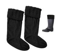 1 Pair of Rain Boot Lining, Rain Boot Liner, Winter Boot Socks, Thermal Lining, Warm Polar Fleece Knitted Socks, High Socks, Suitable for Outdoor Travel, Camping, And Daily Wear in Winter (Black)