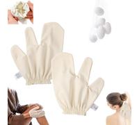 1 Pair of Raw Silk Garshana Gloves, Unisex Silk Massage Gloves,Silk Exfoliating Shower Gloves,Deep Body Scrub Mitts for Bath Shower,Universal Garshana Gloves Silk for Body & Face,for Ayurvedic Massage