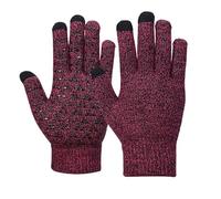 1 Pair Of Red Knitted Gloves, Winter Warm Gloves, Touch Screen Gloves, Outdoor Cycling Gloves, Breathable Windproof Gloves, Non-slip Gloves