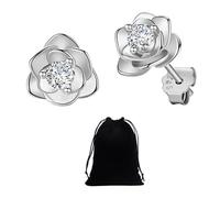 1 Pair of Rose Earrings, Equipped with 1 Black Storage Bag, Silver Earrings, Women's Silver Earrings, Women's Jewelry, Women's Gifts, Holiday Gifts, For Mothers, Daughters, Wives, Friends