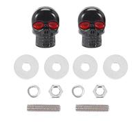 1 Pair of Skull Number Plate Frame Screws Black