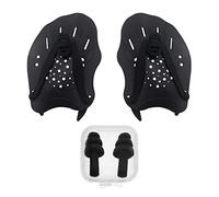 1 Pair of Swimming Hand Paddles, With 1 Pair of Earplugs, Silicone Swimming Paddles, Hand Paddles with Adjustable Straps, Suitable for Teenagers, Adult Swimming Training
