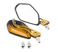 1 Pair of Universal Motorcycle Convex Rear View Mirror with Fully Adjustable Joint Bolt, Scooter Aluminum Flame Pattern Side Rear View Mirrors for M8M10 Universal Motorcycle(yellow)