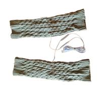 1 Pair of USB Heated - Warm Knitted Wool | Heated Gaiters Autumn Winter for Men Women | Rechargeable Electric Leg Warmers Heat 40-45°C Black Grey M