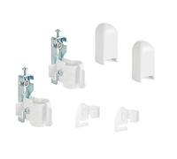 1 Pair of Wall Brackets for Quick Wall mounting with Anti-Lift Safety Device and spacers for Tubular radiators - Color White - Cover in White ABS and Plastic insulators - 2 Pieces