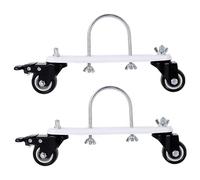 1 Pair Oil Filled Heater Caster Bracket with Wheels Universal Replacement Parts Carbon Steel Easy Install Caster Set for Radiator Heaters Smooth Rolling Black Wheel Accessory