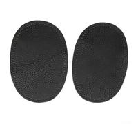 1 Pair Oval Stitched Elbow and Knee Patches for Apparel Mending and Decoration, Fabric Appliques to Extend the Life of Your Clothes (Black)